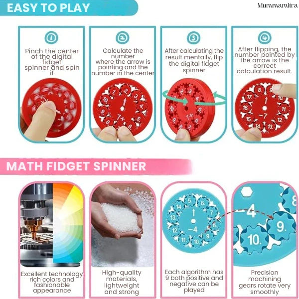 MathMaster™ – Quick Calculations | Spin & Solve | Hands-On Practice (Pack of 9)