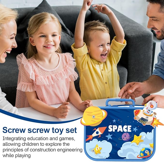 Children Creative Screw Tool Box Space Puzzle Game