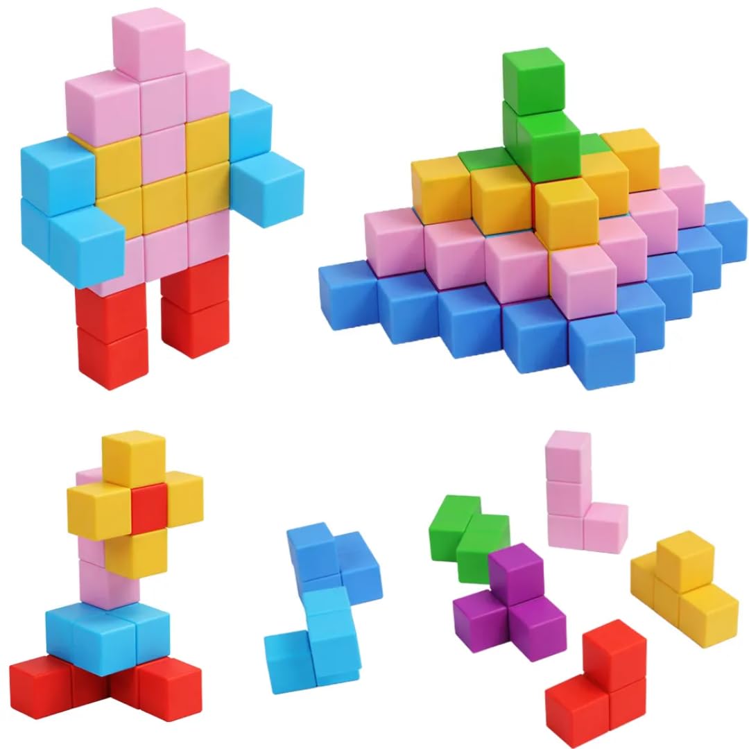 25PCS Magnetic Building Blocks Toys| Magnetic Cubes for Kids 1-3 Montessori Toys STEM Preschool Educational Building Cube