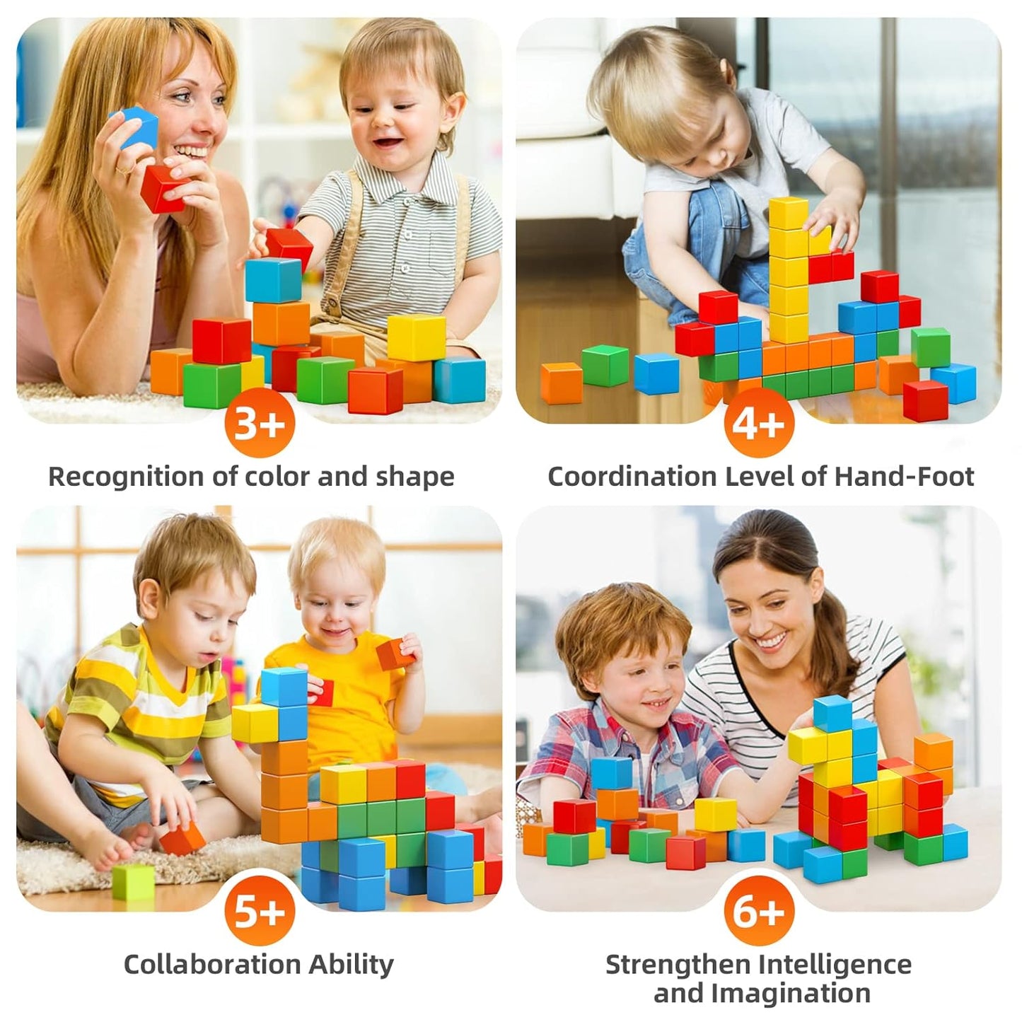 25PCS Magnetic Building Blocks Toys| Magnetic Cubes for Kids 1-3 Montessori Toys STEM Preschool Educational Building Cube