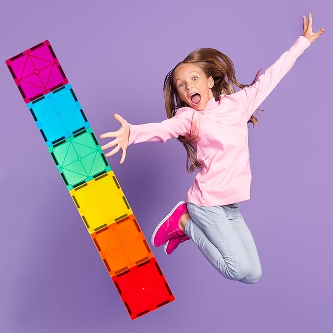 Magnetic Tiles Building Blocks โ STEM Building Toy for Kids