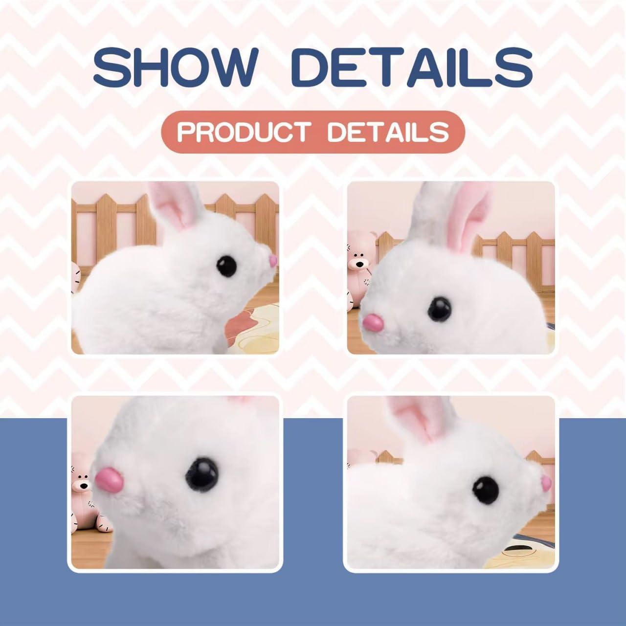 Kiddoland Hop-N-Wiggle Bunny – Interactive Walking & Twitching Rabbit Toy