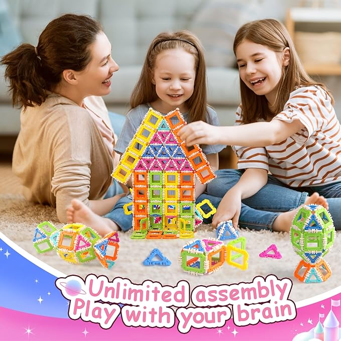 160 PCS Click Bricks + FREE 6000 Pages 7 IN 1 PDF Worksheet For Kids