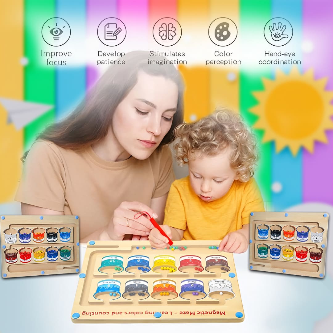 Magnetic Color & Number Maze Board Toy