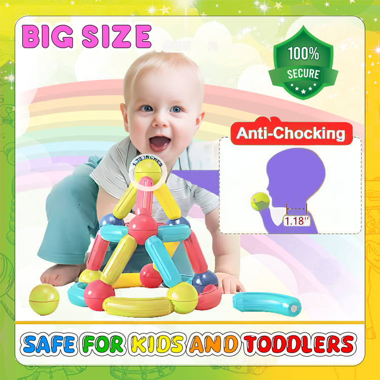 Magnetic Building Blocks + FREE 6000 Pages 7 IN 1 PDF Worksheet For Kids
