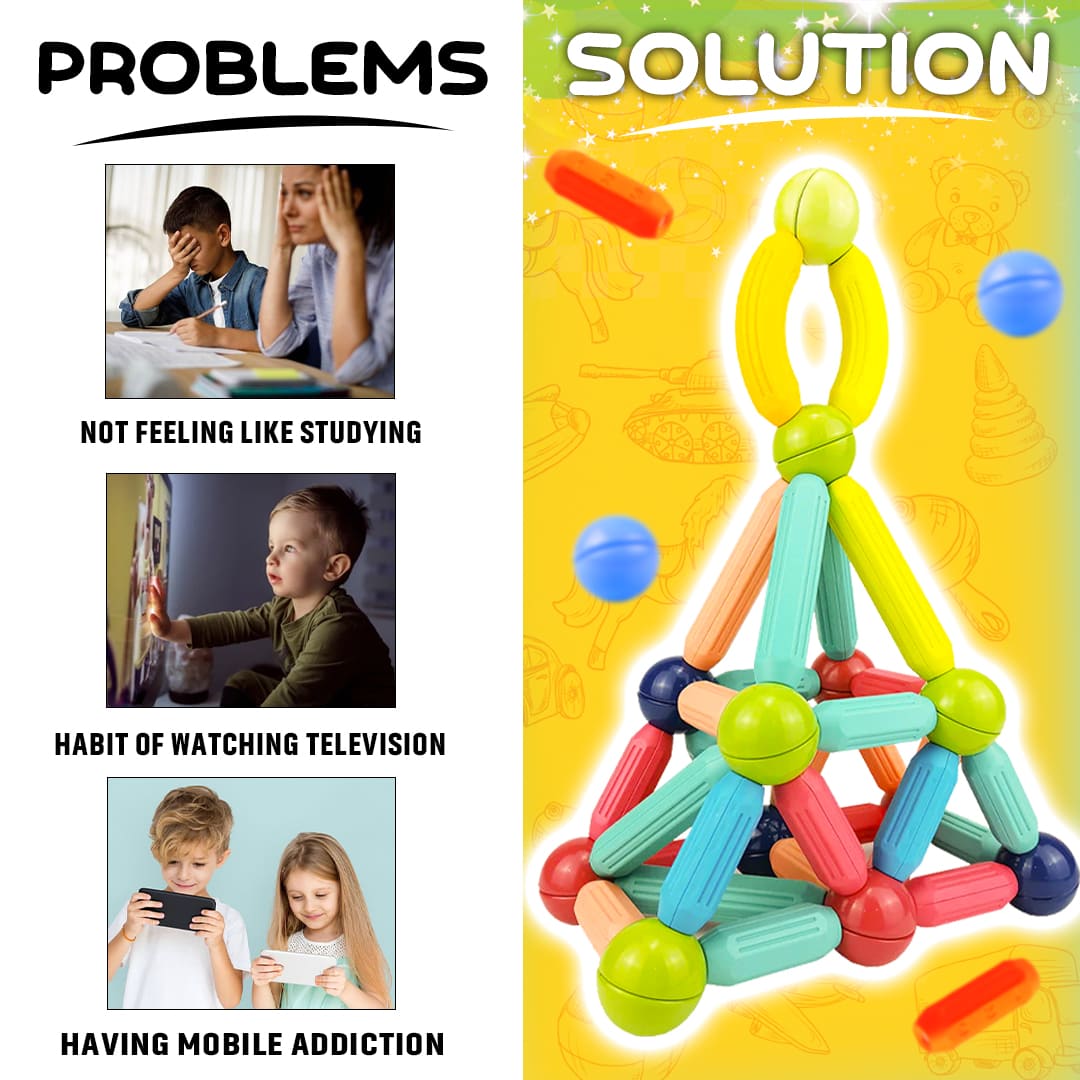 Magnetic Building Blocks + FREE 6000 Pages 7 IN 1 PDF Worksheet For Kids