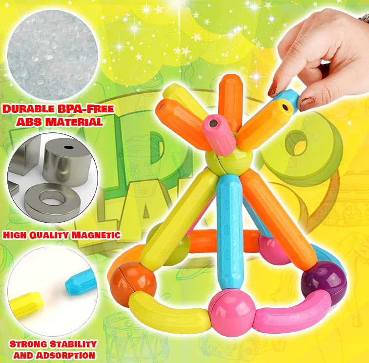 Magnetic Building Blocks + FREE 6000 Pages 7 IN 1 PDF Worksheet For Kids