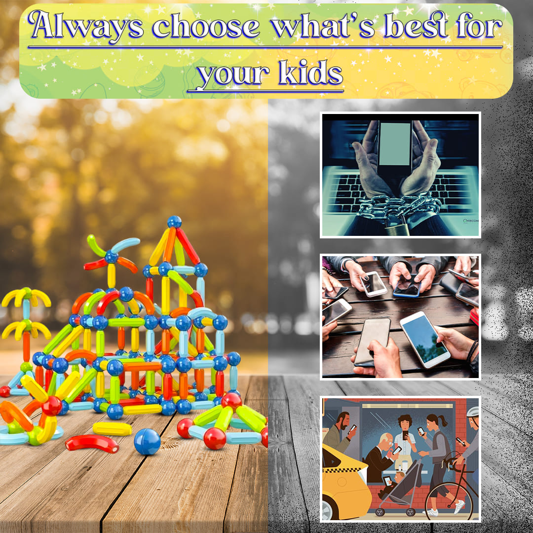 Magnetic Building Blocks + FREE 6000 Pages 7 IN 1 PDF Worksheet For Kids