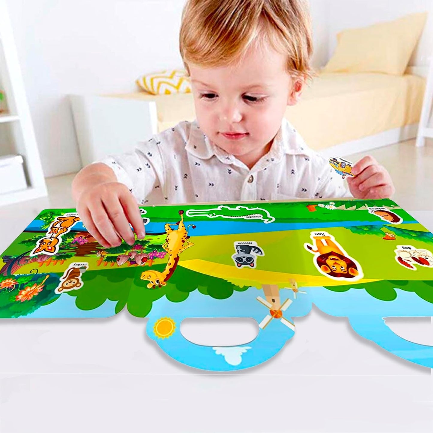 Kiddoland 🌈 Reusable Sticker Activity Books Combo – Vehicles, Farm & Animals Themes | Pack of 3