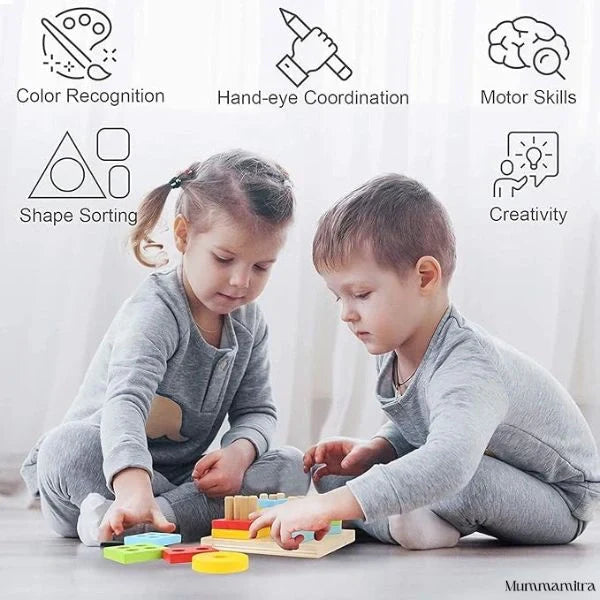ShapeMates™ – Montessori Learning | Colorful Wooden Blocks | Fine Motor Fun