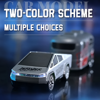 2-in-1 Miniature R/c CyberrTruck with Trailer & Led Lights Rechargeable 🏎️🕹️