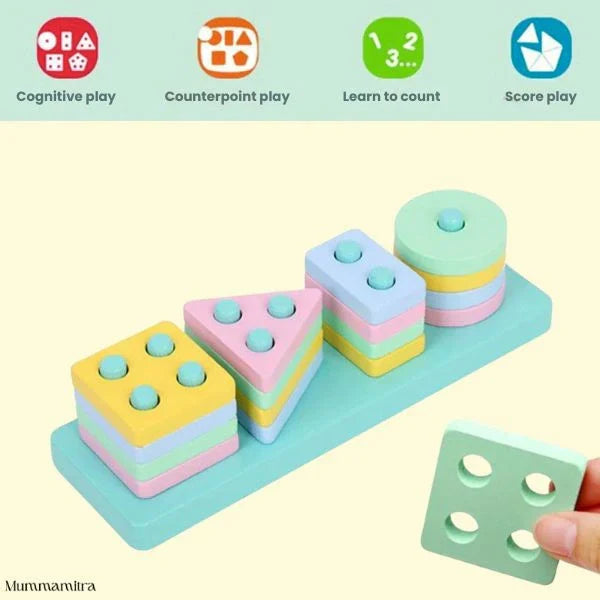 ShapeMates™ – Montessori Learning | Colorful Wooden Blocks | Fine Motor Fun