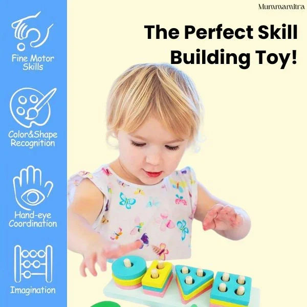 ShapeMates™ – Montessori Learning | Colorful Wooden Blocks | Fine Motor Fun