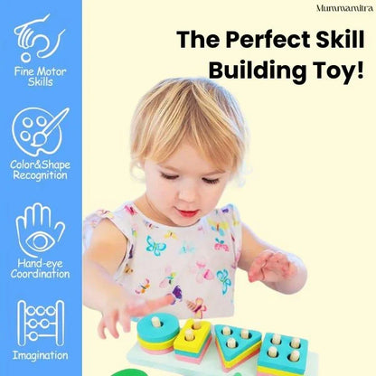 ShapeMates™ – Montessori Learning | Colorful Wooden Blocks | Fine Motor Fun