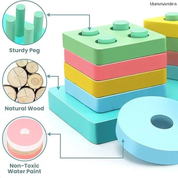 ShapeMates™ – Montessori Learning | Colorful Wooden Blocks | Fine Motor Fun