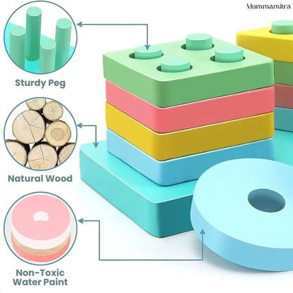 ShapeMates™ – Montessori Learning | Colorful Wooden Blocks | Fine Motor Fun