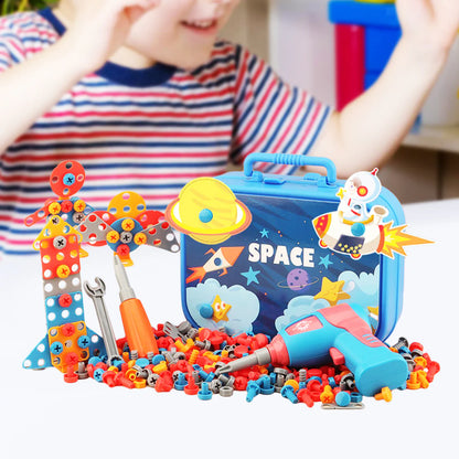 Children Creative Screw Tool Box Space Puzzle Game
