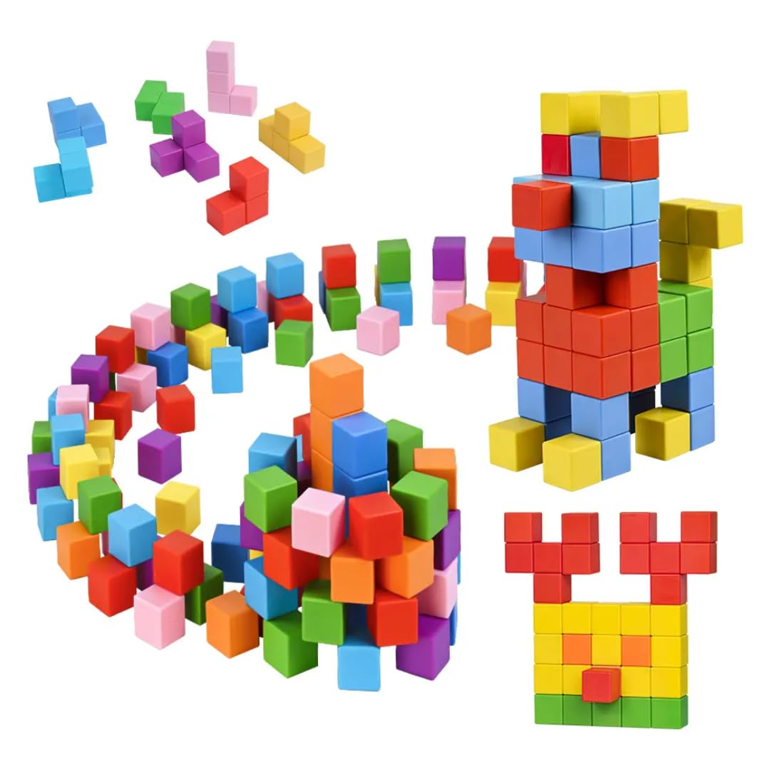 25PCS Magnetic Building Blocks Toys| Magnetic Cubes for Kids 1-3 Montessori Toys STEM Preschool Educational Building Cube
