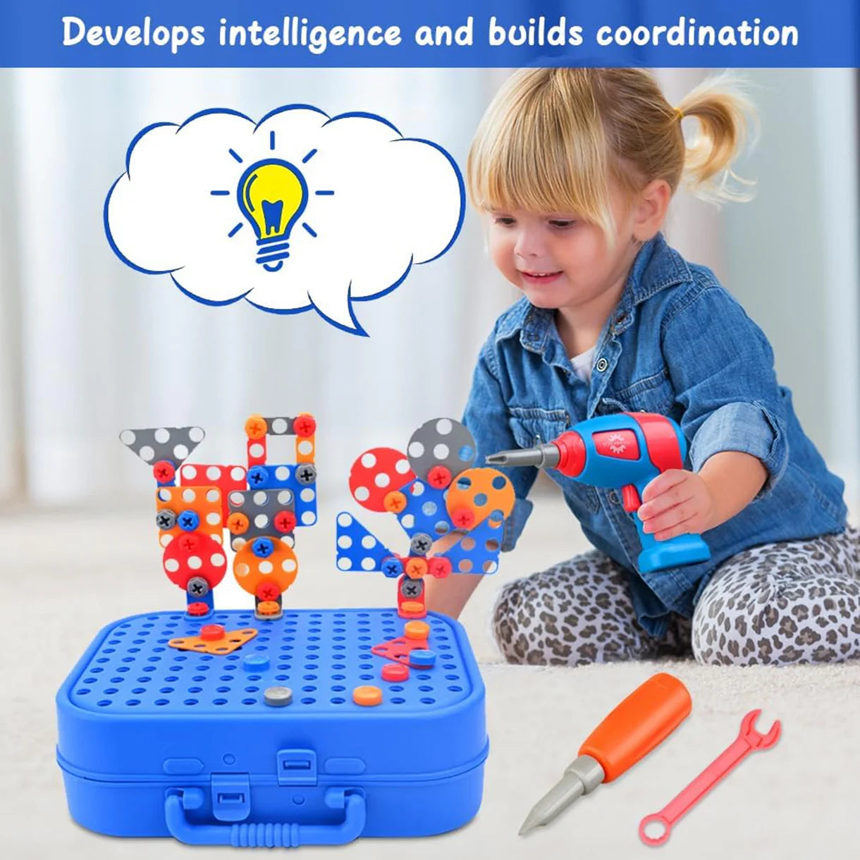 Children Creative Screw Tool Box Space Puzzle Game