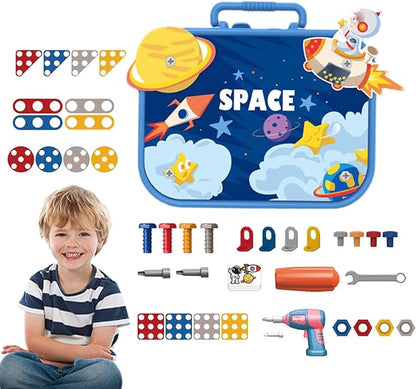 Children Creative Screw Tool Box Space Puzzle Game