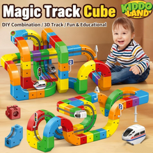Magnetic DIY Cube Rail Train Set - Educational Building Track Toy for Kids