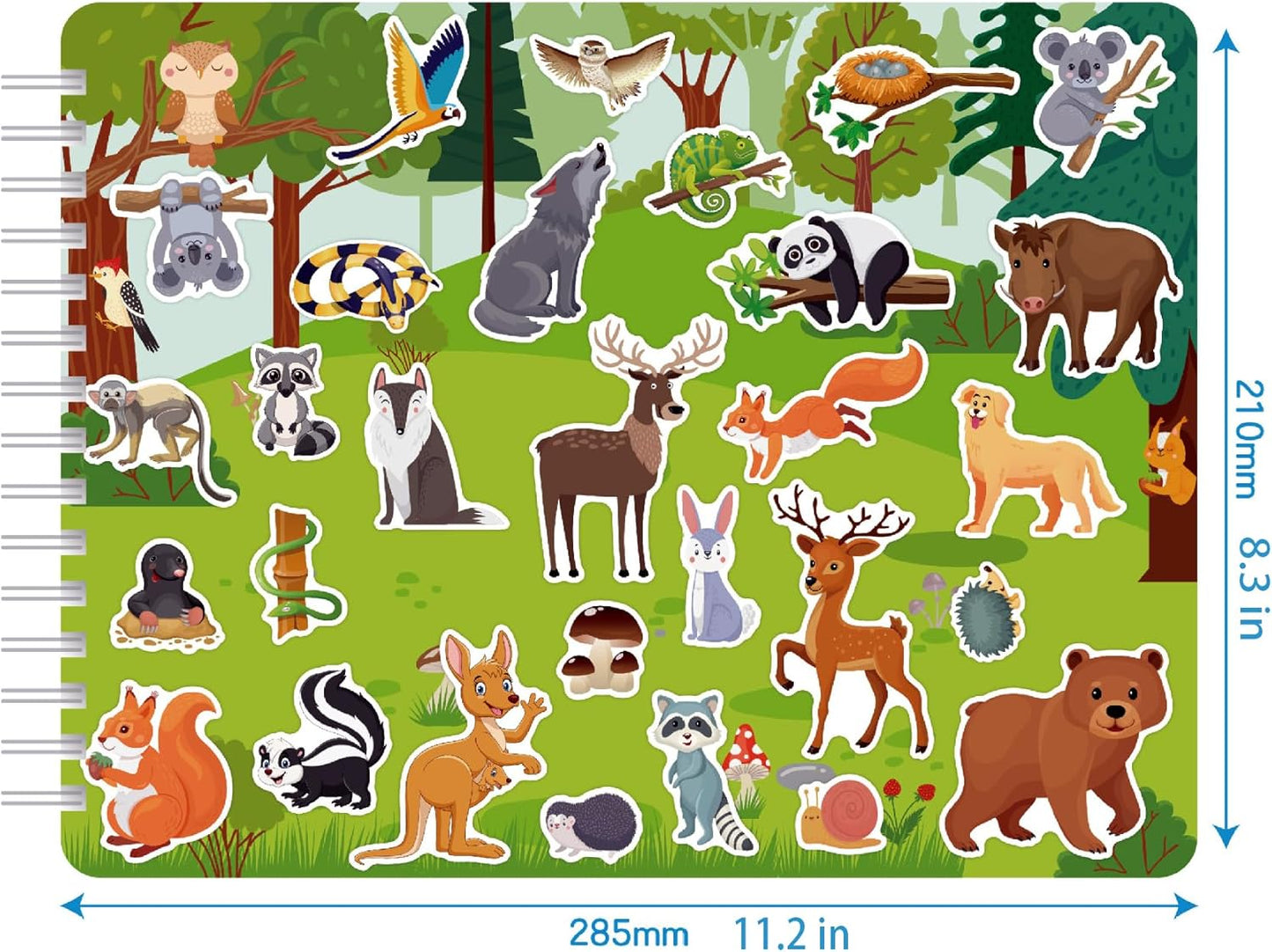 🎨 Kiddoland Animal Habitats Reusable Sticker Activity Book – 600+ Stickers
