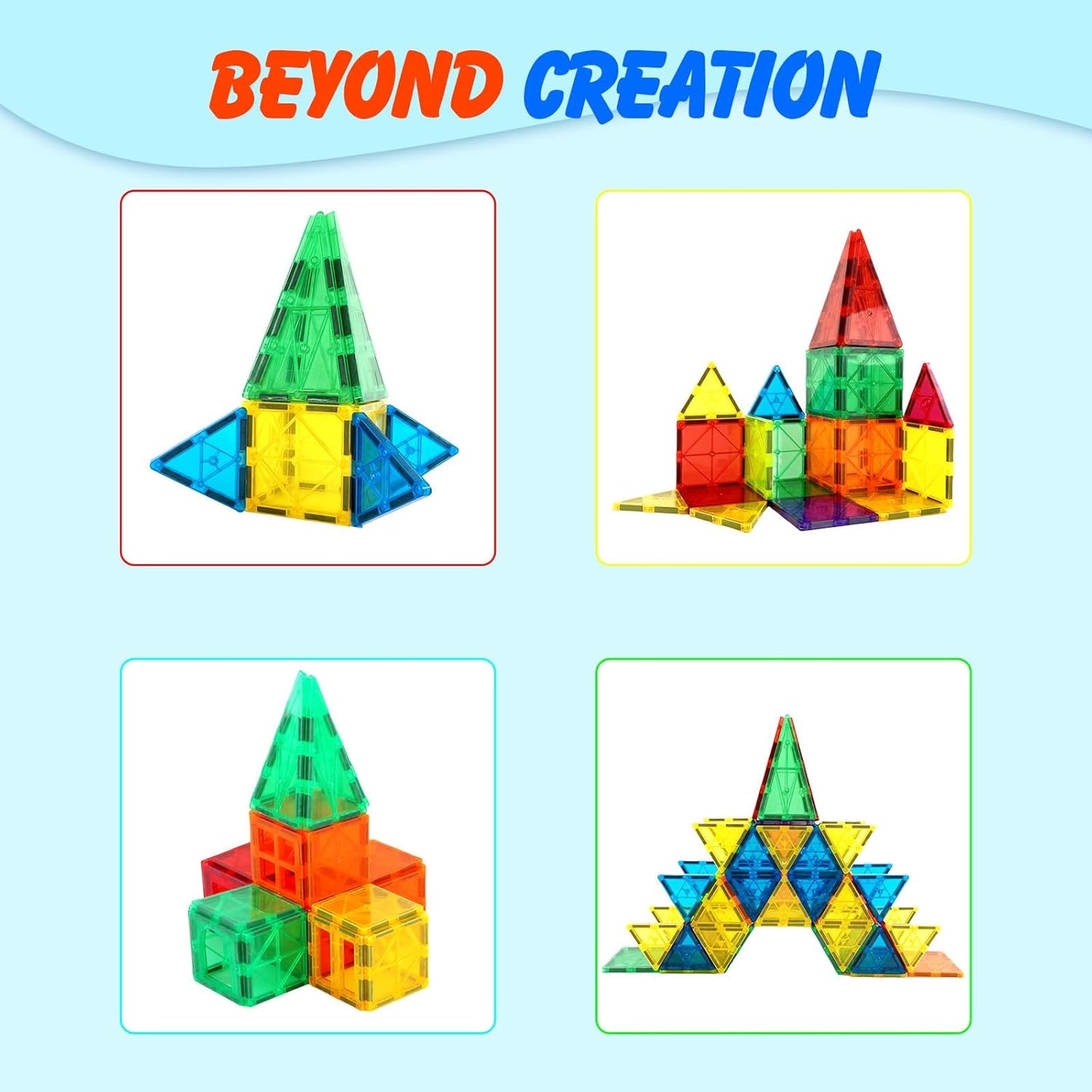 Magnetic Tiles Building Blocks  – STEM Building Toy for Kids