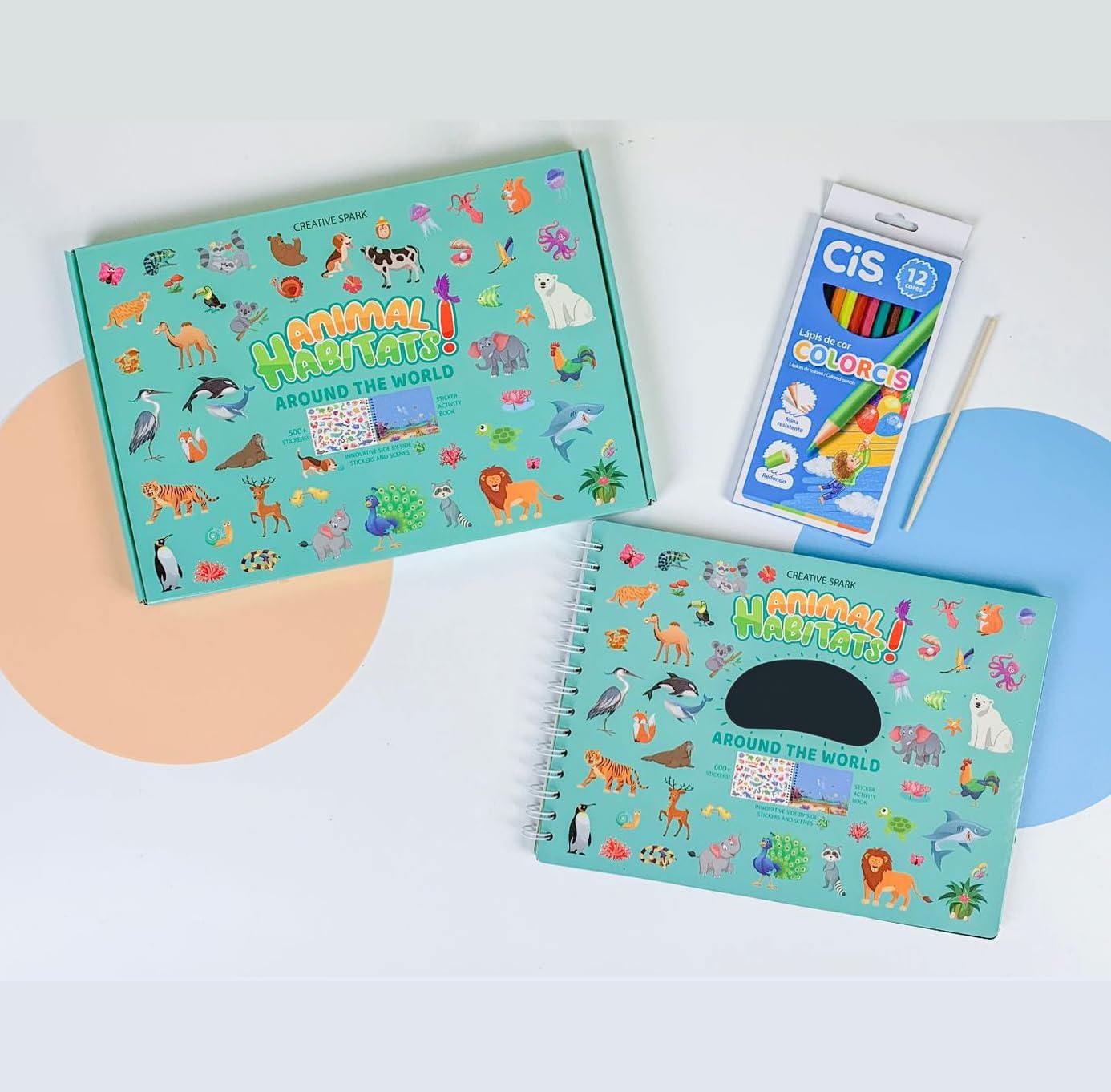 🎨 Kiddoland Animal Habitats Reusable Sticker Activity Book – 600+ Stickers