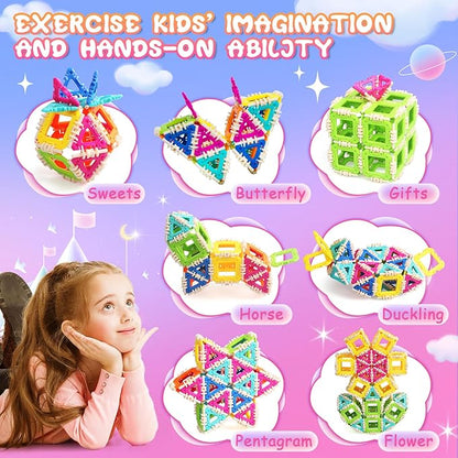 160 PCS Click Bricks  + FREE 6000 Pages 7 IN 1 PDF Worksheet For Kids