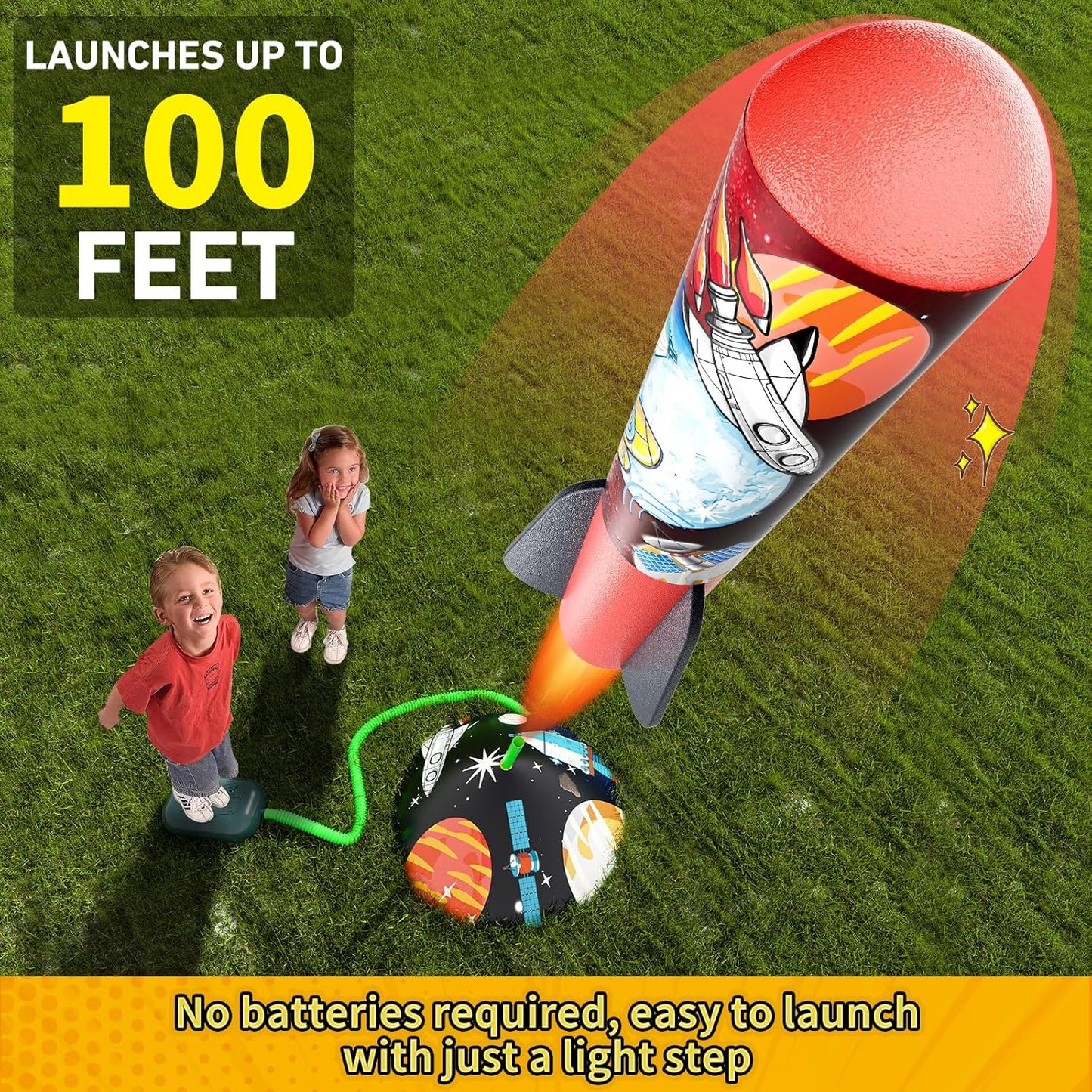 Stomp Rocket Launcher Stomp & Catch (3 Led Rockets)