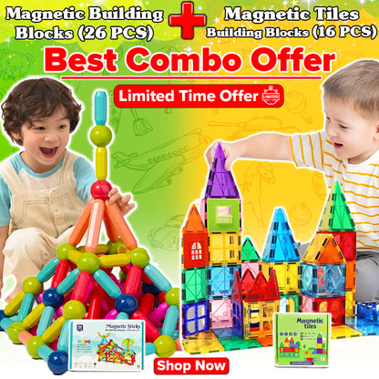 Magnetic Building Blocks + FREE 6000 Pages 7 IN 1 PDF Worksheet For Kids
