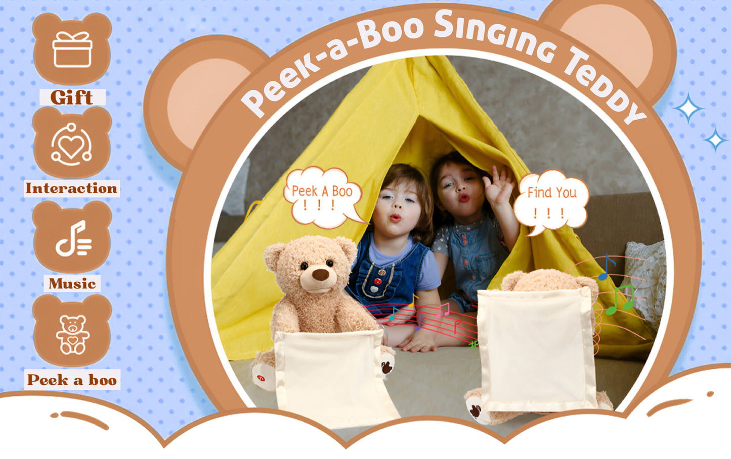 Peekaboo Bear (1 Year Warranty & Rechargeable)