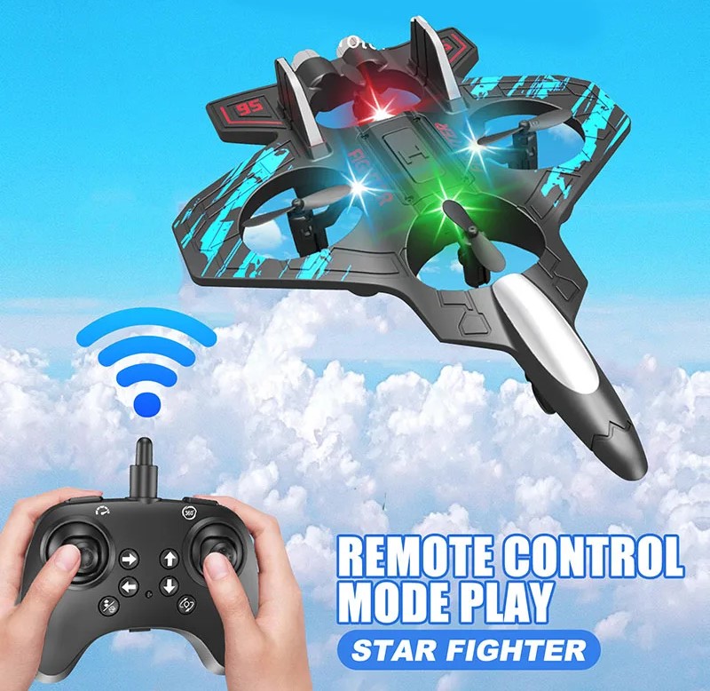 Air Warrior RC Jet – Remote Control Mini Drone Plane 360 Flips & Easy Fly Fun