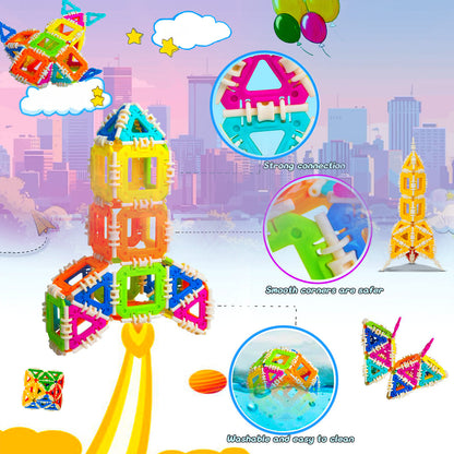 160 PCS Click Bricks  + FREE 6000 Pages 7 IN 1 PDF Worksheet For Kids