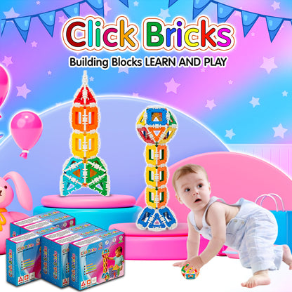160 PCS Click Bricks  + FREE 6000 Pages 7 IN 1 PDF Worksheet For Kids