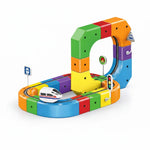 Magnetic DIY Cube Rail Train 55 Pcs Set - Educational Building Track Toy for Kids