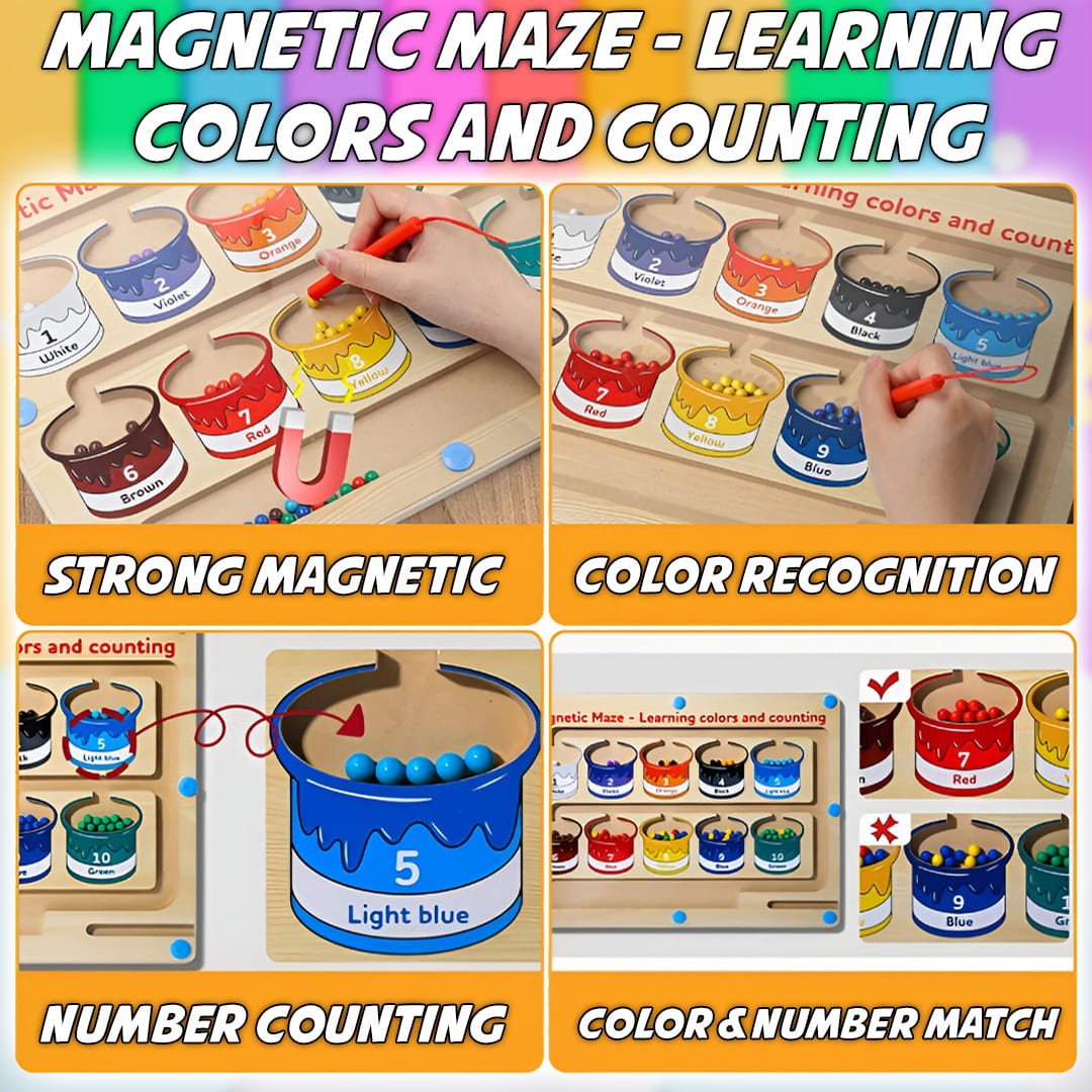 Magnetic Color & Number Maze Board Toy
