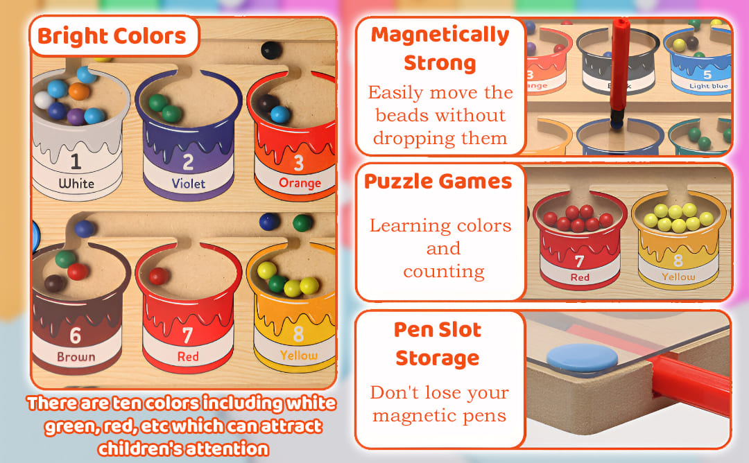 Magnetic Color & Number Maze Board Toy