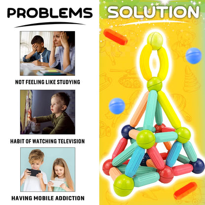 Magnetic Building Blocks + FREE 6000 Pages 7 IN 1 PDF Worksheet For Kids