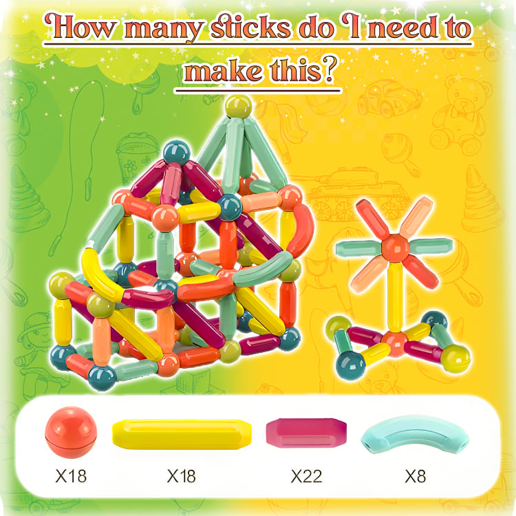 Magnetic Building Blocks + FREE 6000 Pages 7 IN 1 PDF Worksheet For Kids