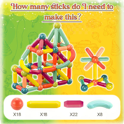 Magnetic Building Blocks + FREE 6000 Pages 7 IN 1 PDF Worksheet For Kids