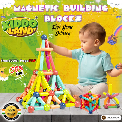 Magnetic Building Blocks + FREE 6000 Pages 7 IN 1 PDF Worksheet For Kids