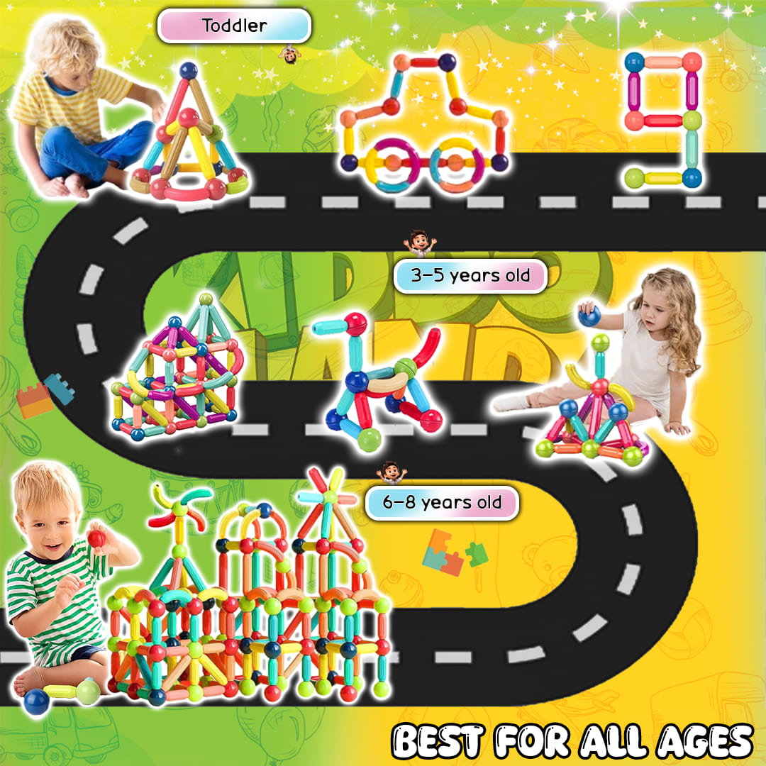 Magnetic Building Blocks + FREE 6000 Pages 7 IN 1 PDF Worksheet For Kids
