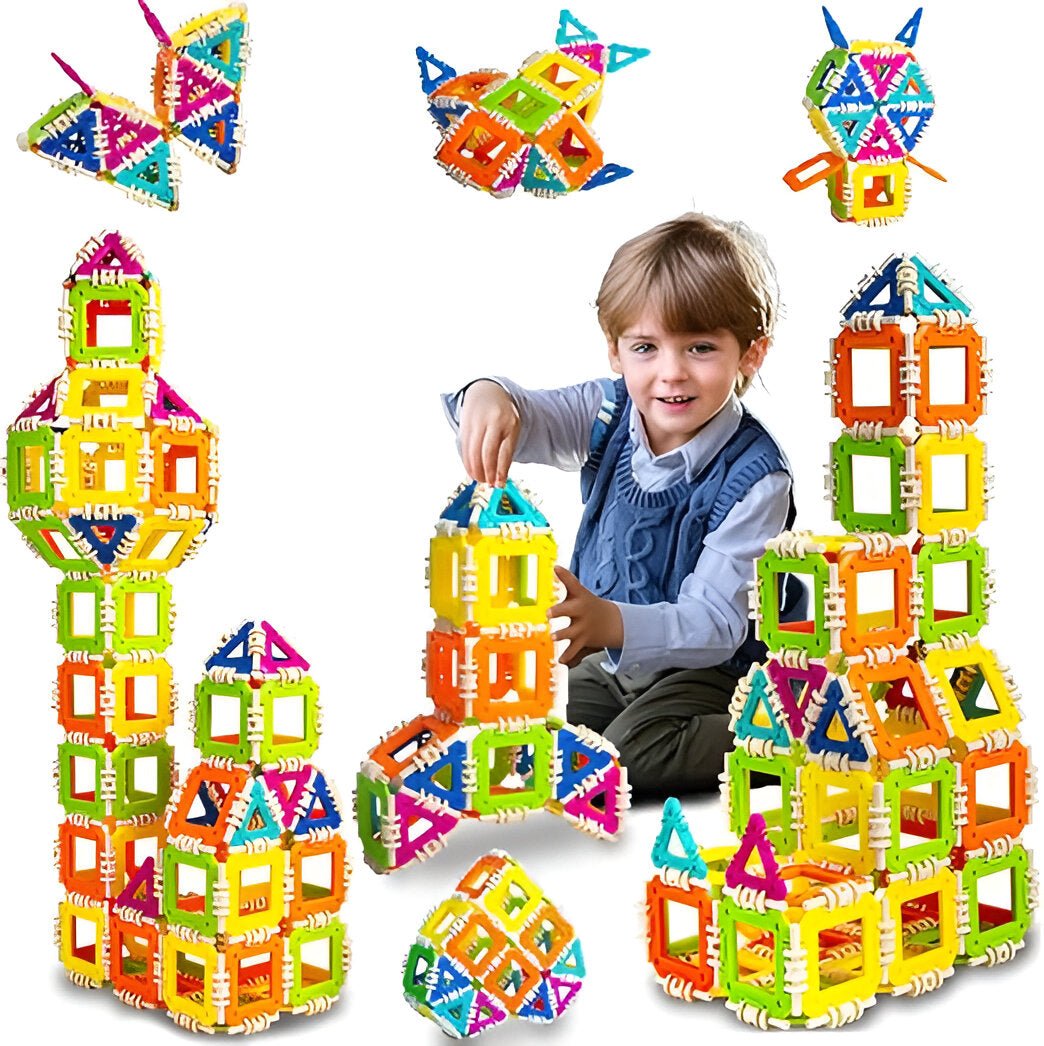 160 PCS Click Bricks  + FREE 6000 Pages 7 IN 1 PDF Worksheet For Kids